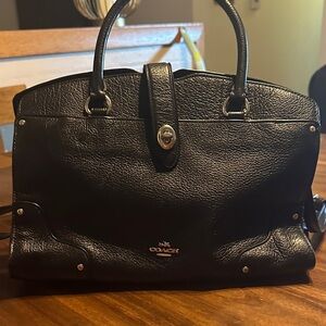 Coach Black Textured Leather Tote